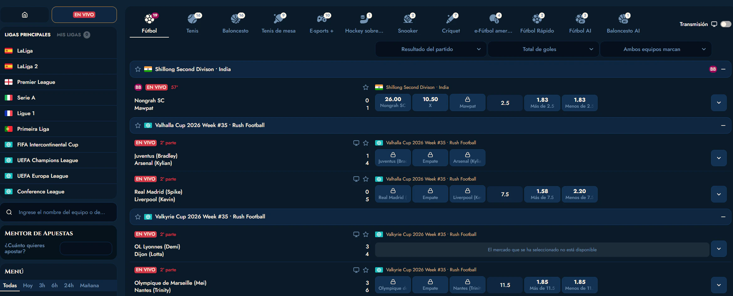 RichRoyal Casino apuestas deportivas y eSports