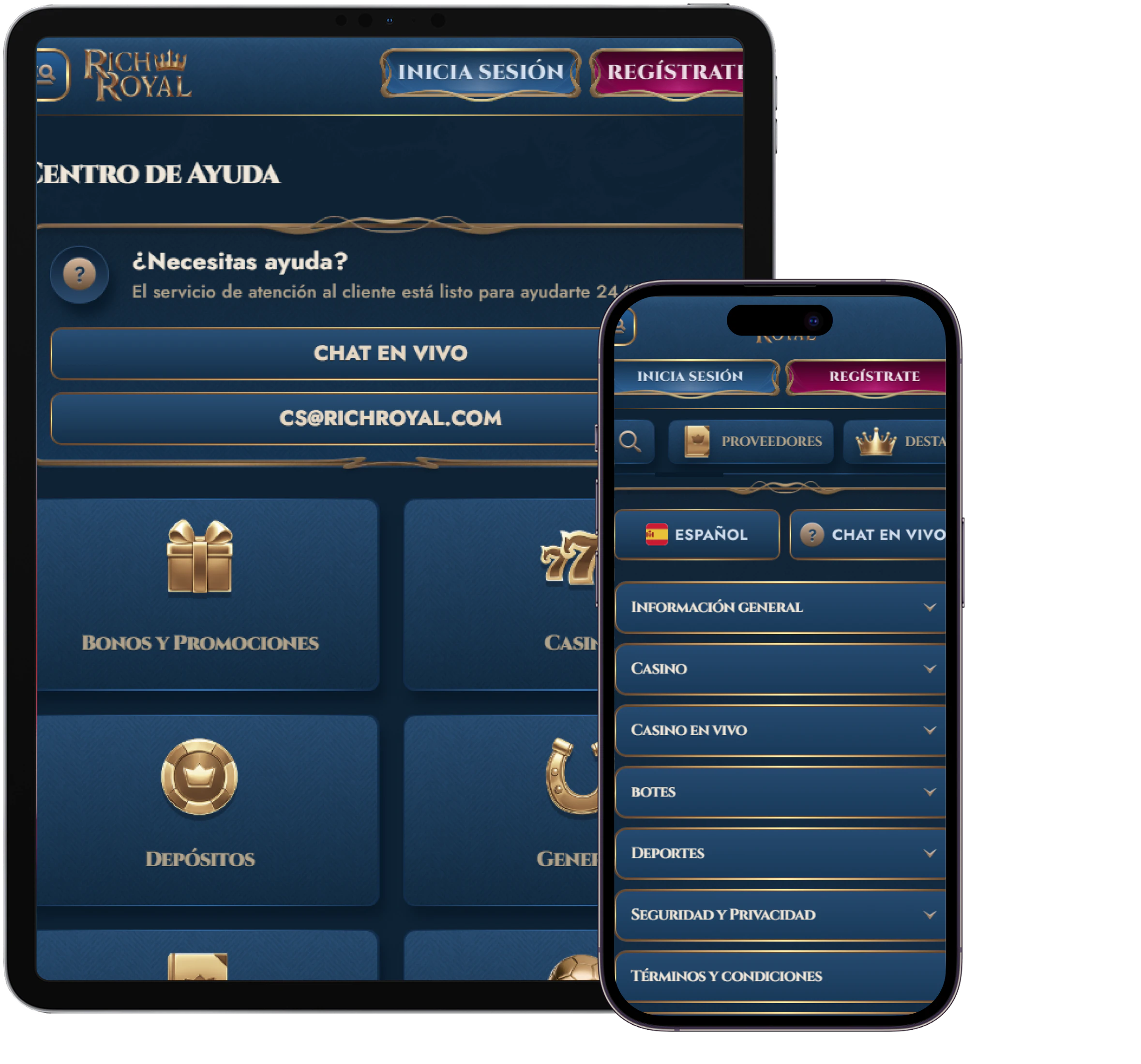 RichRoyal Casino centro de ayuda y chat en vivo